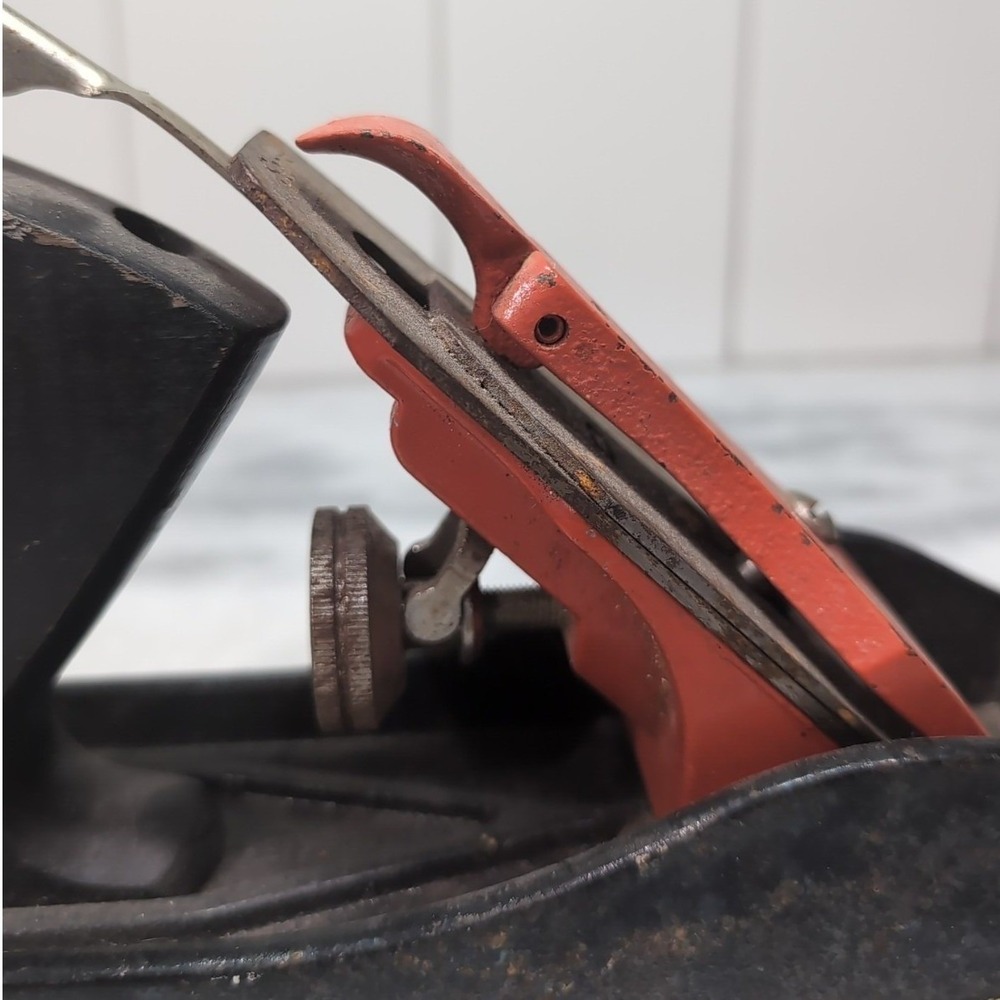 Sears Vintage Hand Plane Red Lever Cap Made in USA Woodworking Tool 9.5 Inch - Picture 7 of 10